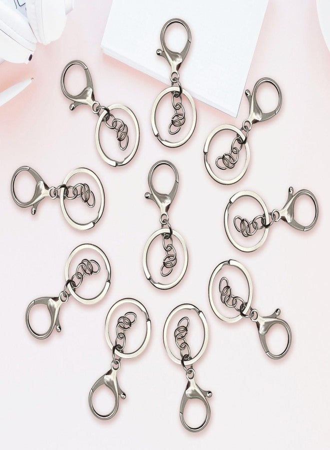 Evaluemart 10 PCS Lobster Claw Clasps with Jump Ring and Extension Chain, Swivel Snap Hooks for Jewelry Making DIY Keychain Craft Project, Silver - Image 4